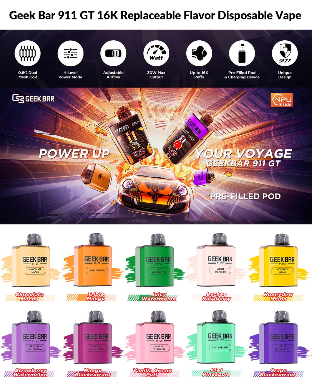 GEEKBAR GT CART- 16000 PUFFS