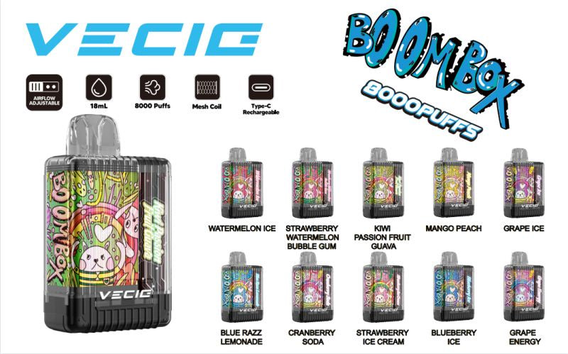 Rechargeable Vecig Boombox 8000 Puffs