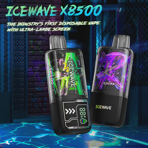 Icewave X8500 18ML 8500 Puffs 600mAh Prefilled Nicotine Salt Rechargeable Disposable Device With Ultra-Large Screen & Mesh Coil